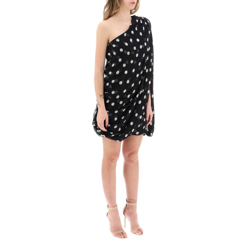 silk polka dot mini dress