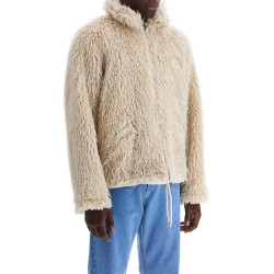 faux fur jacket with removable hood.