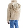 faux fur jacket with removable hood.