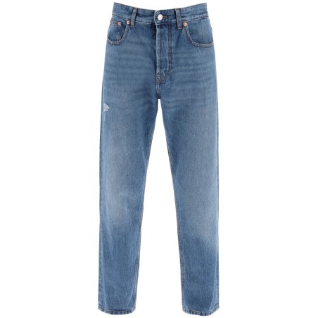 tapered jeans with medium wash