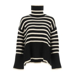 striped wool cotton turtleneck