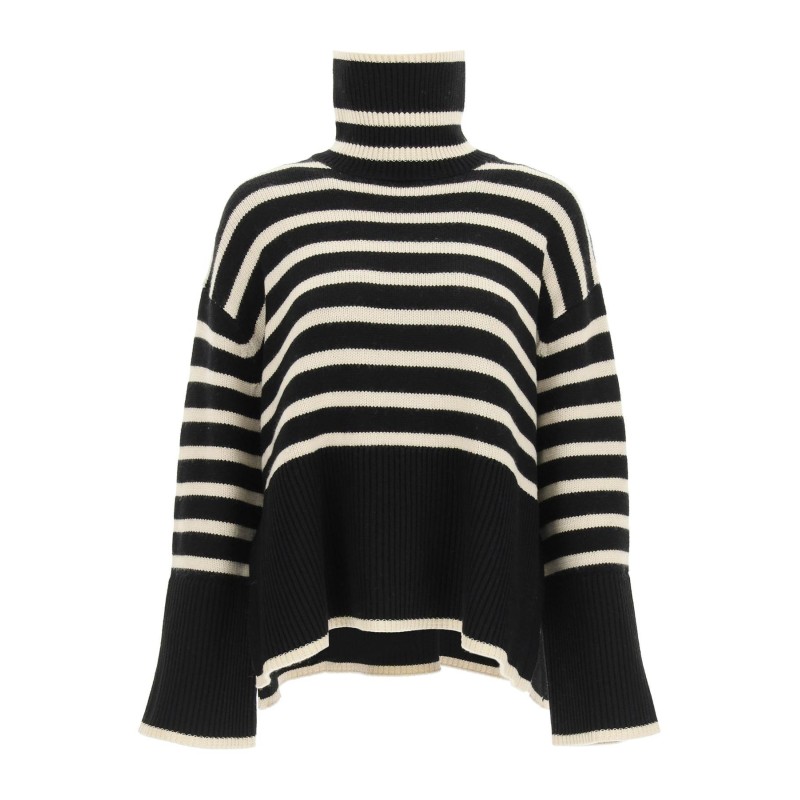 striped wool cotton turtleneck