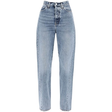 twisted seam straight jeans