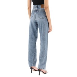 twisted seam straight jeans