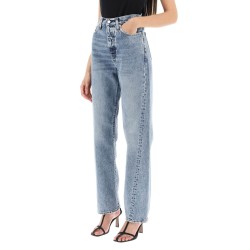 twisted seam straight jeans