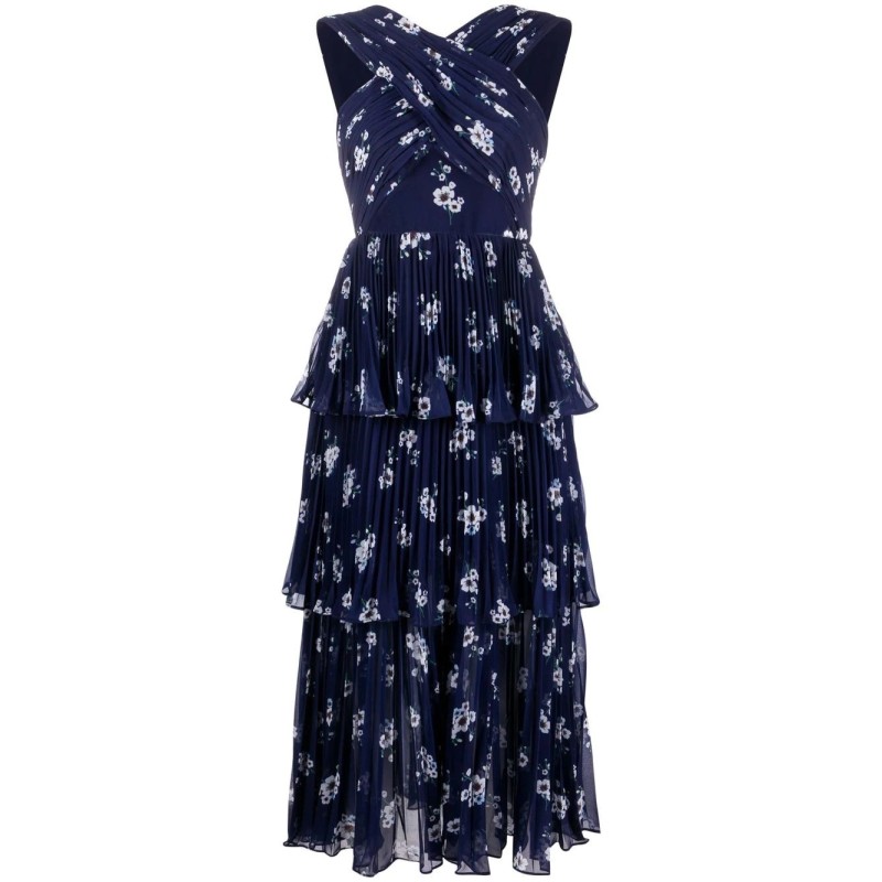 Chiffon crossover midi dress