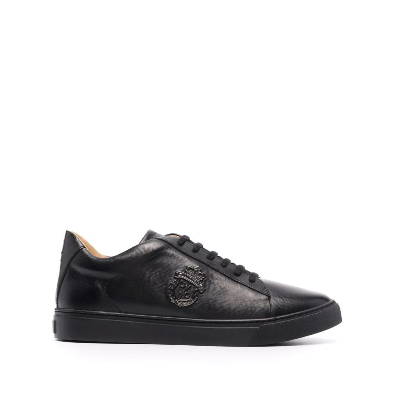 Leather lo-top sneakers crest