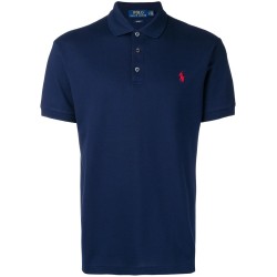 Slim fit stretch mesh polo