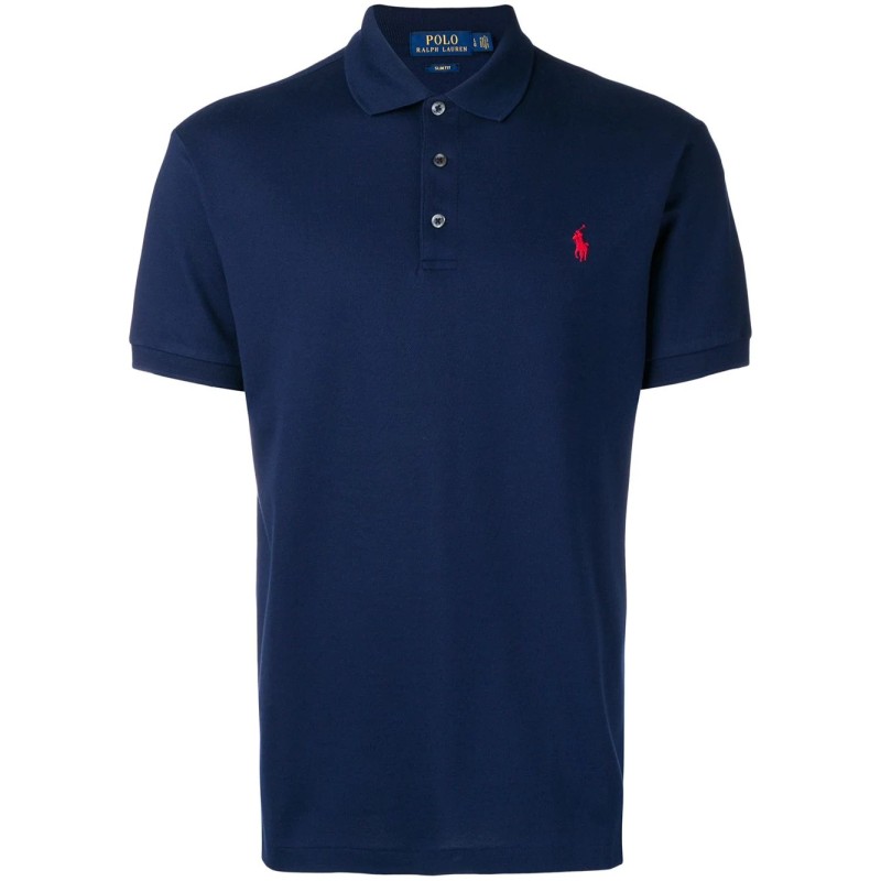 Slim fit stretch mesh polo