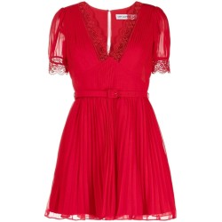 Red chiffon mini dress