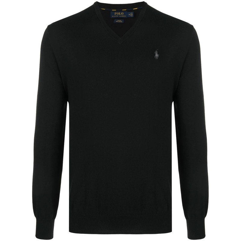 Slim fit cotton v-neck sweater