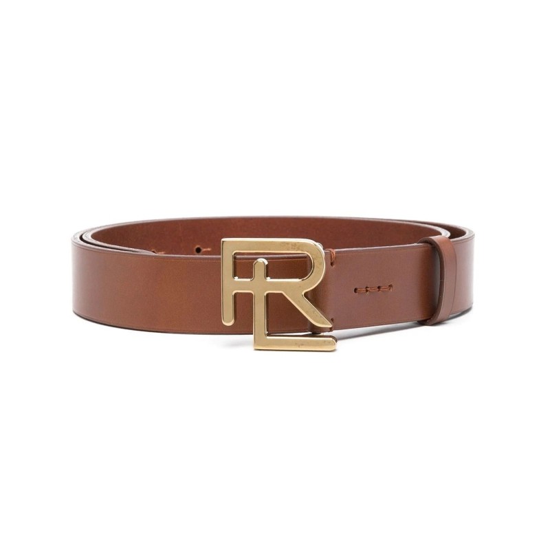 RL logo smooth leather belt