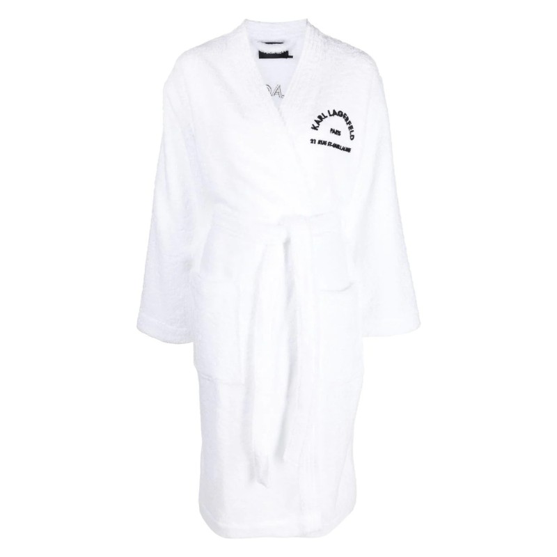 Unisex address logo bathrobe