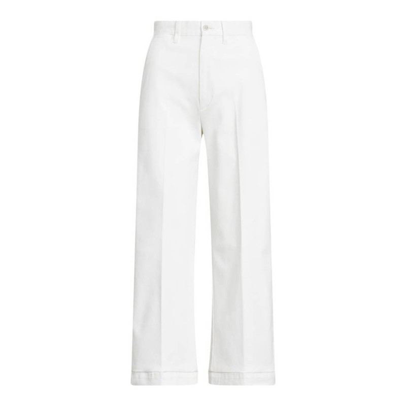 Cropped flat front pants