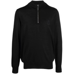 Merino wool pullover zip mock