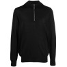 Merino wool pullover zip mock