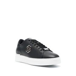 Leather lo-top sneaker hexagon