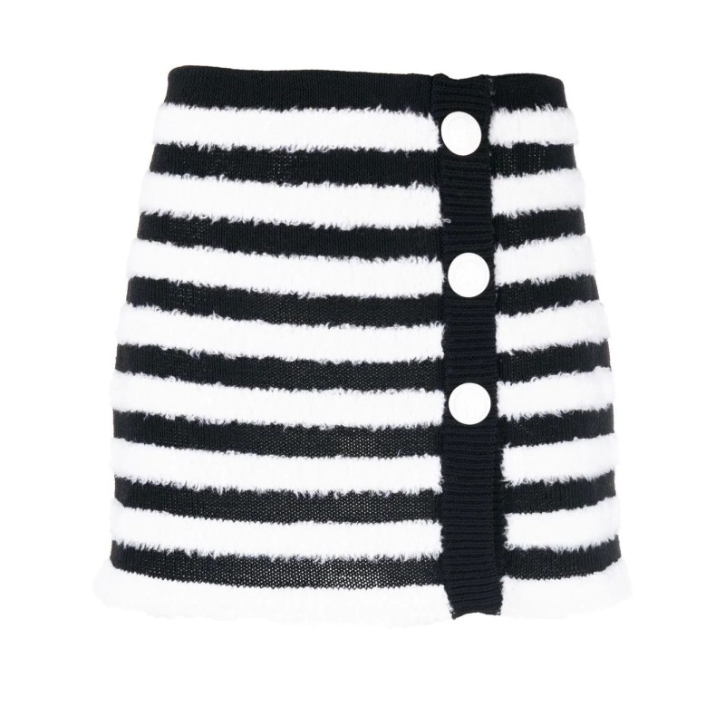 Fluffy stripes wraped skirt