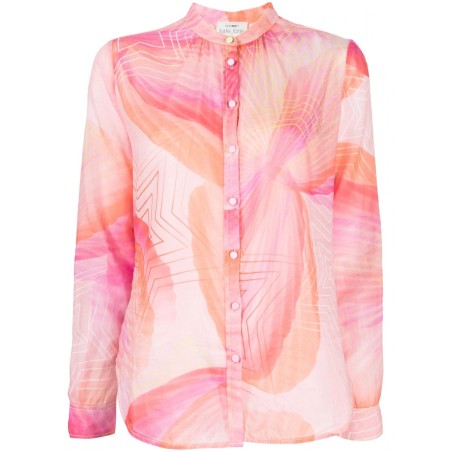 "dream" print voile  shirt