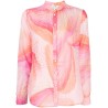 "dream" print voile  shirt