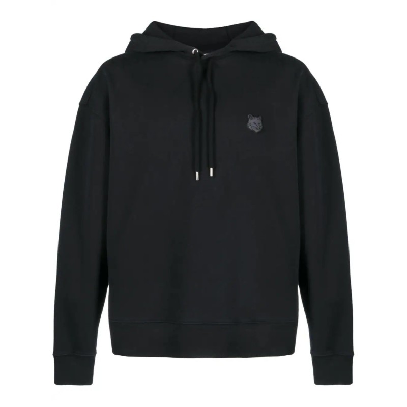 Tonal fox head patch hoodie