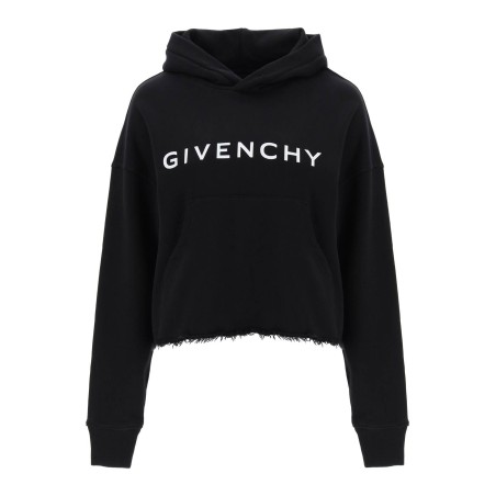 cropped hoodie with logo print