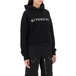 cropped hoodie with logo print