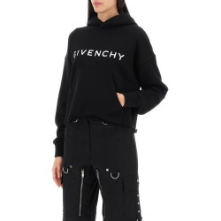 cropped hoodie with logo print