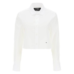 cotton twill cropped shirt