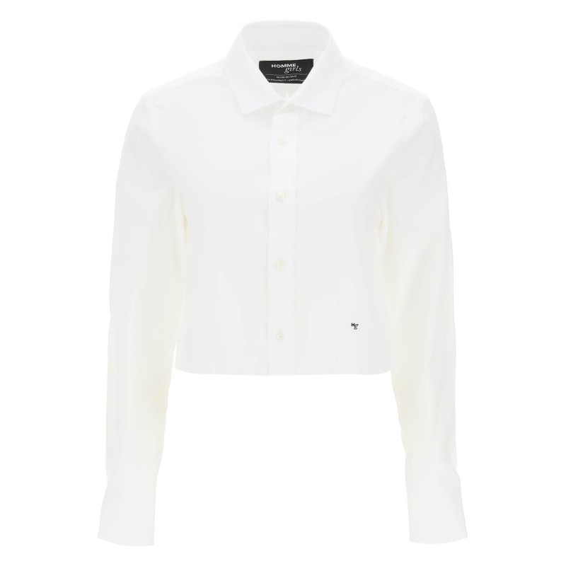 cotton twill cropped shirt