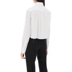 cotton twill cropped shirt