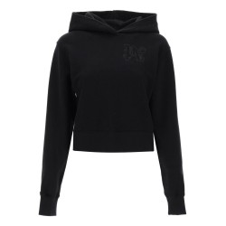 cropped hoodie with monogram embroidery