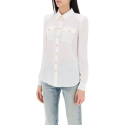 silk shirt with padded shoulders