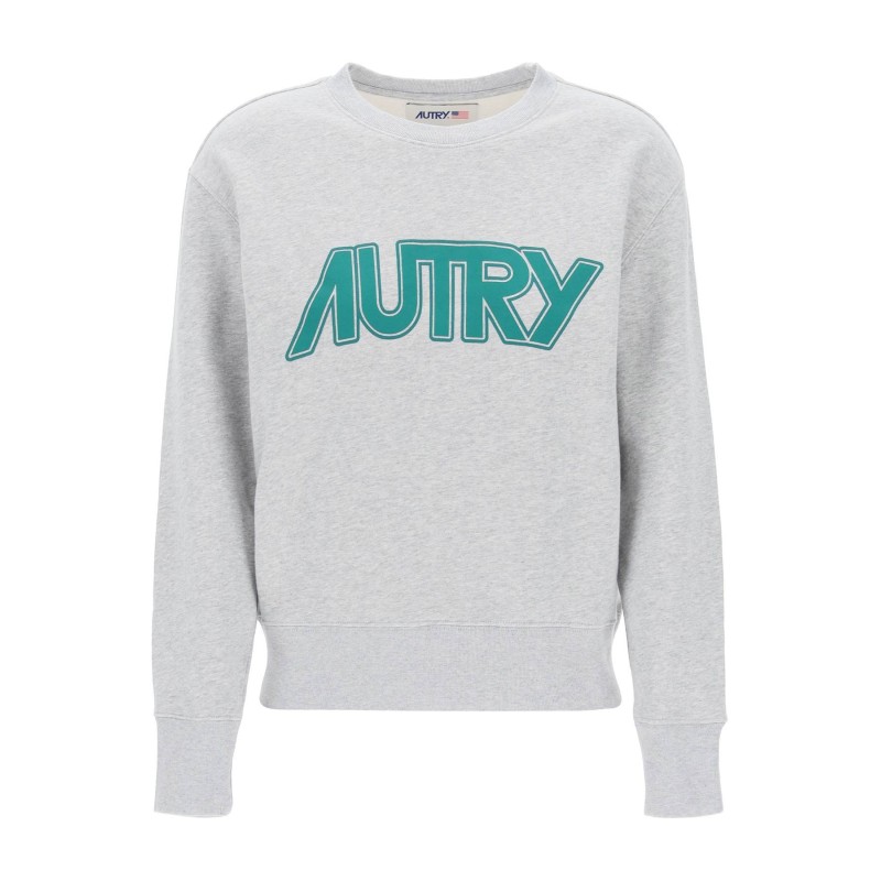 sweatshirt with maxi logo print