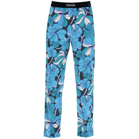 pajama pants in floral silk