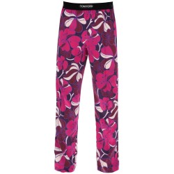 pajama pants in floral silk