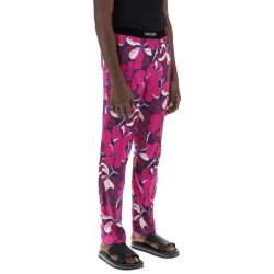 pajama pants in floral silk