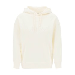 embossed logo hoodie