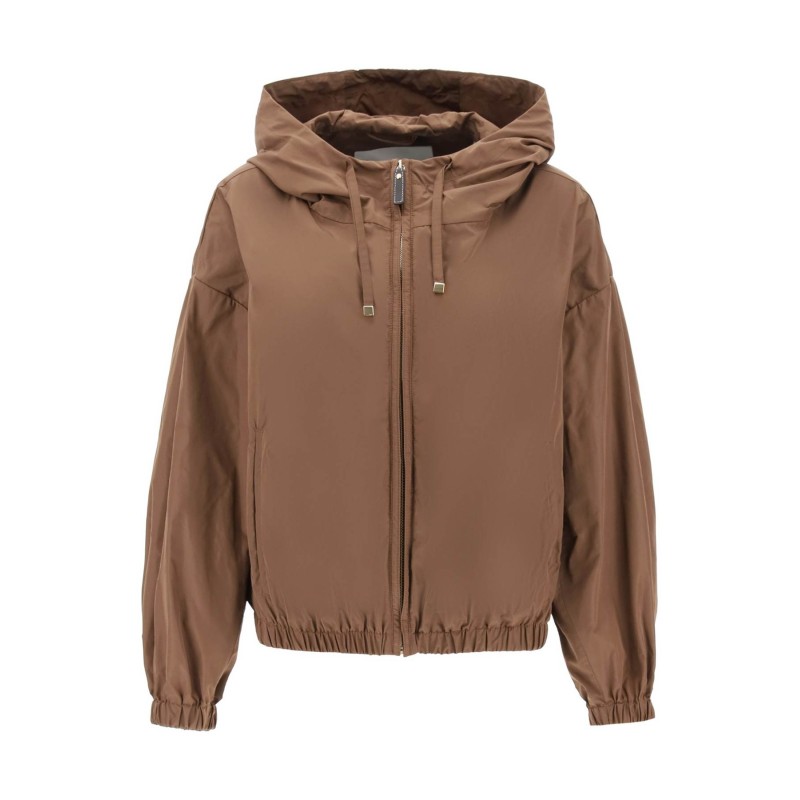 technical taffeta hooded jacket