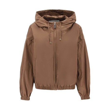 technical taffeta hooded jacket