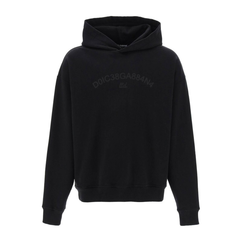 hooded sweatshirt with logo print