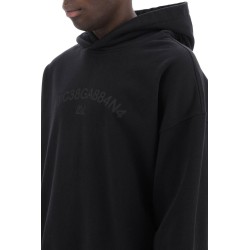 hooded sweatshirt with logo print