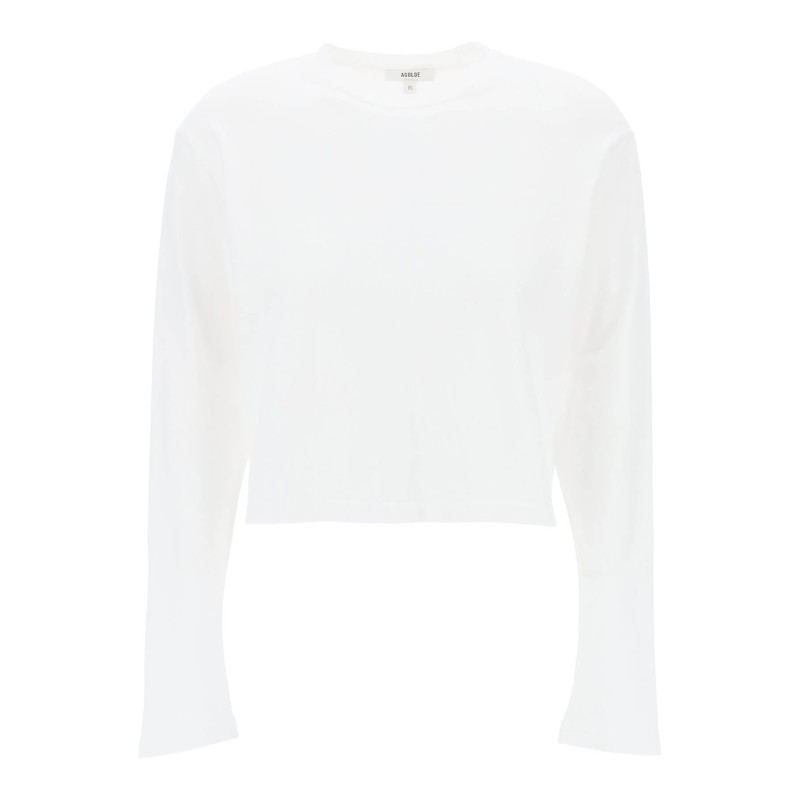 "cropped long-sleeved mason t