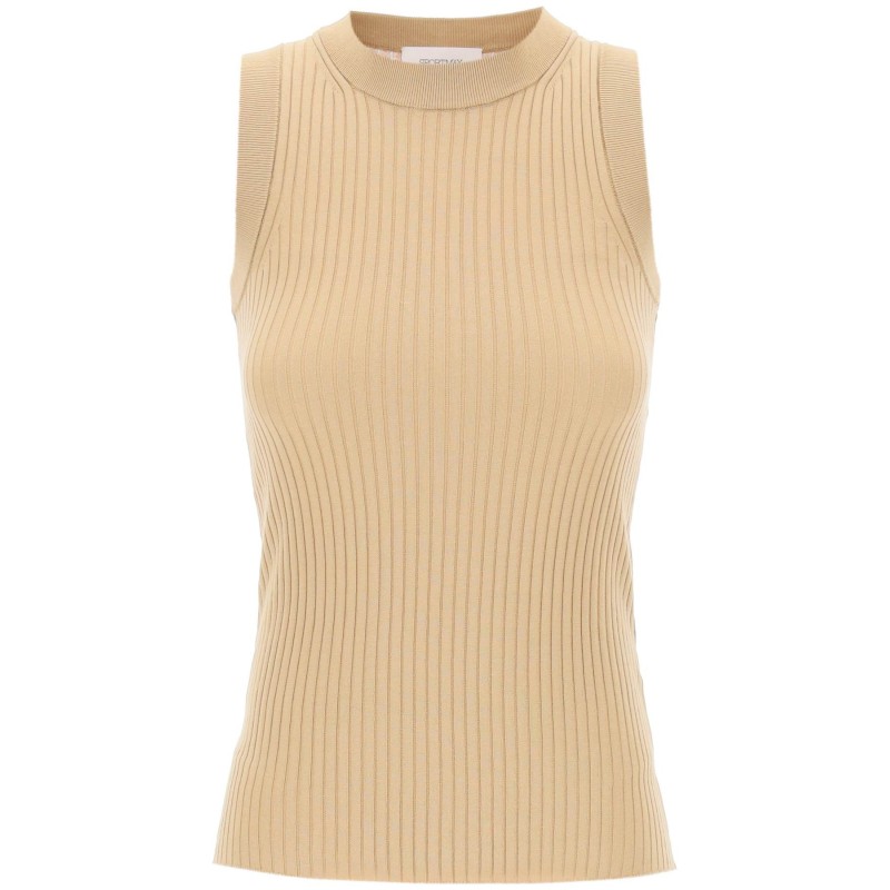 sleeveless ribbed knit top