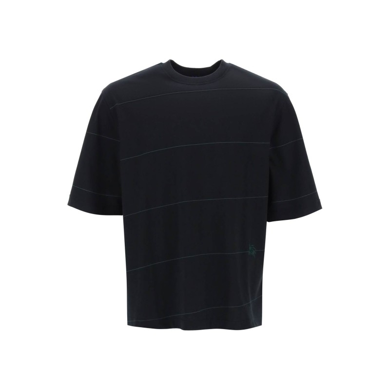 striped t-shirt with ekd embroidery