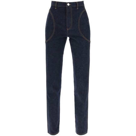 high-waisted slim fit jeans