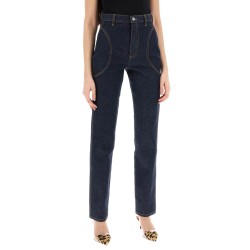 high-waisted slim fit jeans