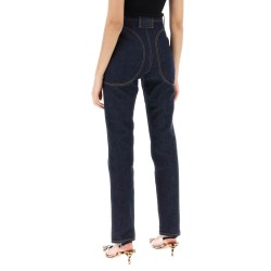 high-waisted slim fit jeans