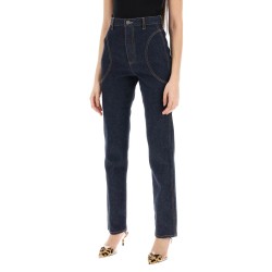 high-waisted slim fit jeans