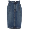 denim midi skirt in seven